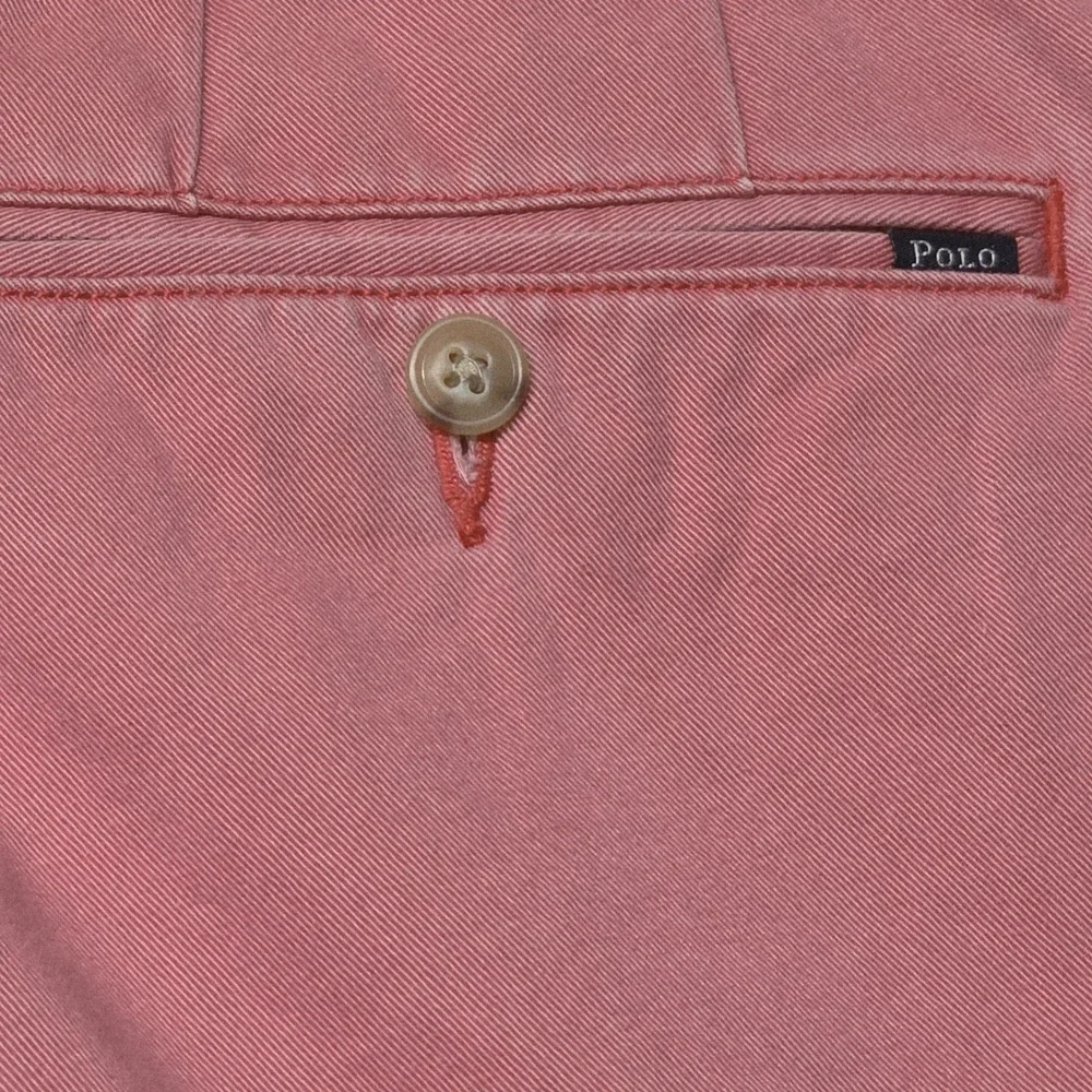 Polo Ralph Lauren Chino Shorts Men's 38 Pink Cotton Classic Fit Stain On Leg